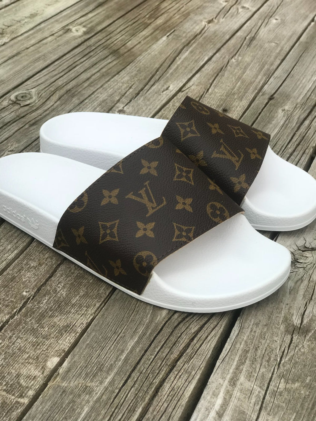 Custom Slides and Sneakers by DrippedCustomz on   Louis vuitton shoes  heels, Louis vuitton shoes, Cute shoes
